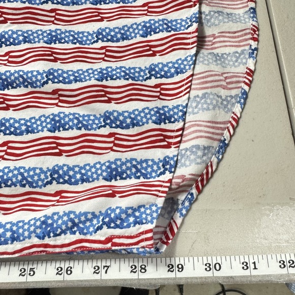 Tommy Hilfiger Shirt Mens Large Red White Blue USA Flag Stars‎ Stripes Button Up - Picture 8 of 10
